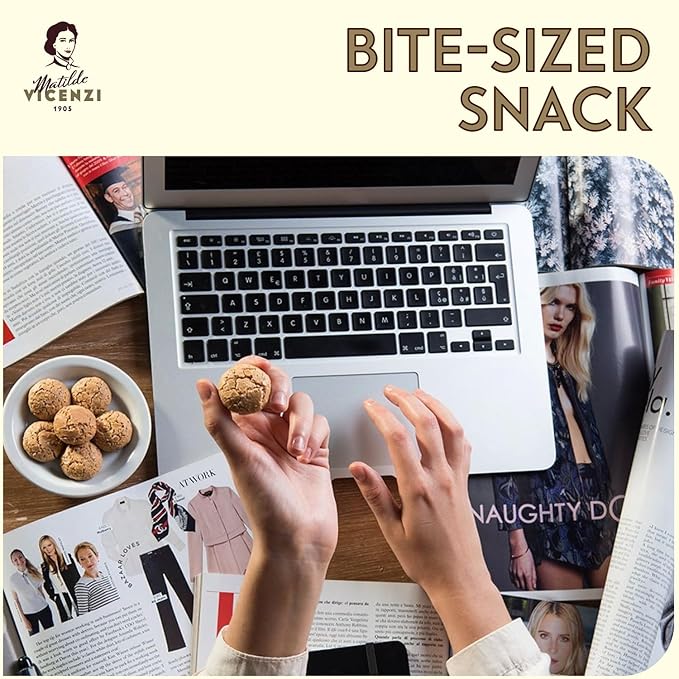 Matilde Vicenzi Amaretti Cookies - Gourmet Italian Crispy Almond Cookies - Bite-Sized Traditional Coffee & Tea Biscuits Made in Italy - 6.17 oz (175g), 2 Pk