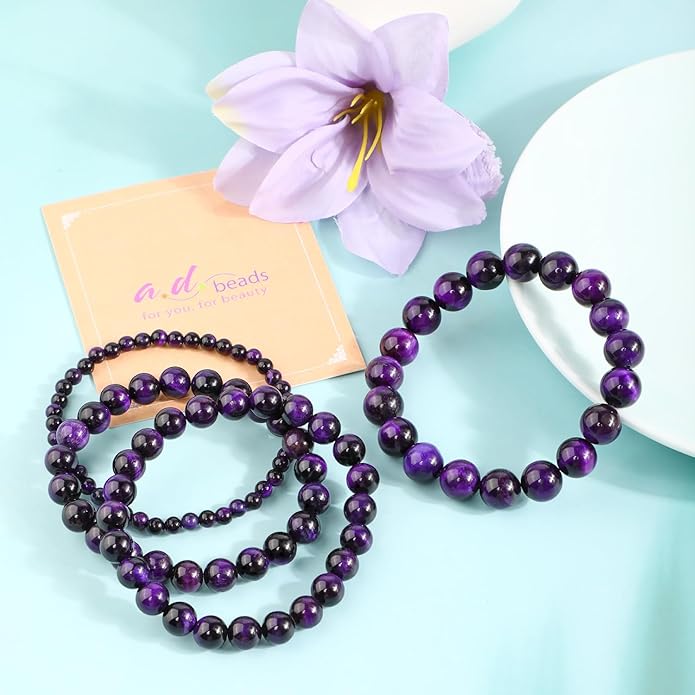 AD Beads 4mm6mm8mm10mm Handmade Bracelet - Natural Gemstone for Peace and Tranquility - Meditation, Yoga, Healing and Energy Gift for Unisex