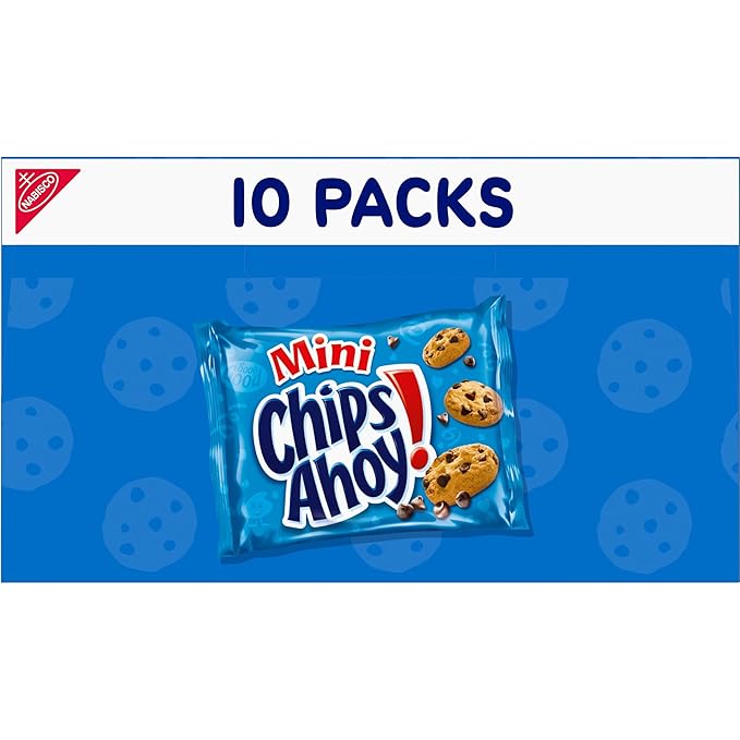 CHIPS AHOY! Mini Original Chocolate Chip Cookies, 10 Snack Packs (Pack of 2)