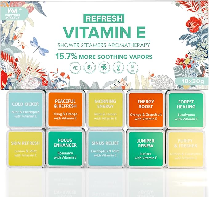 Shower Steamers Aromatherapy 10 Pack - Shower Bombs Birthday Gifts for Women, Men, Mom, Organic Essential Oils, Self Care, Stress Relief, Relaxation Home SPA Christmas