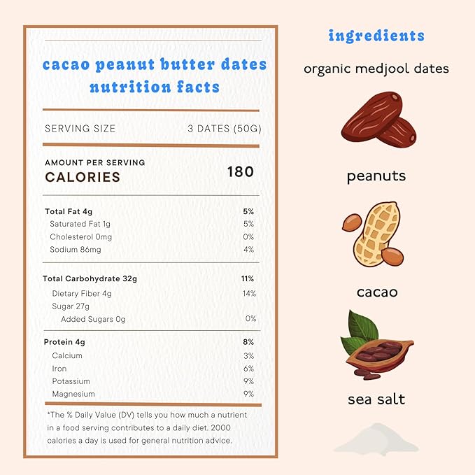 Realsy Chocolate Peanut Butter Filled Medjool Dates, Organic Dates with No Sugar Added, Gluten-Free, Vegan, Good Source of Fiber, Low Glycemic Index, All Natural Healthy Snack, (10 Pack)