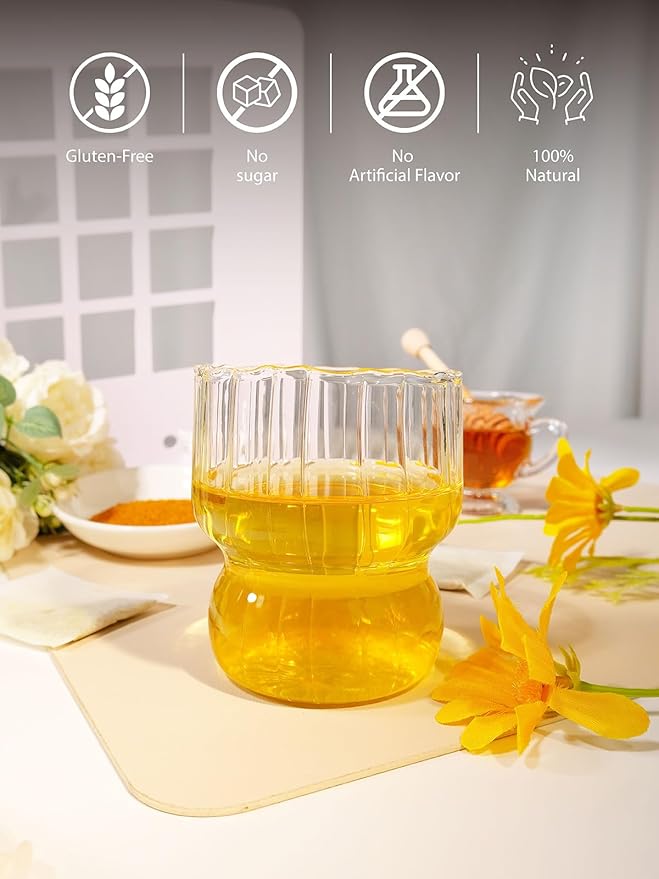 TeeLux Ginger Turmeric Green Tea Bags, Smooth Steamed Green Tea with Spicy Ginger, Earthy Turmeric & Sweet Honey Aroma, 100 Count, Hot & Iced Tea