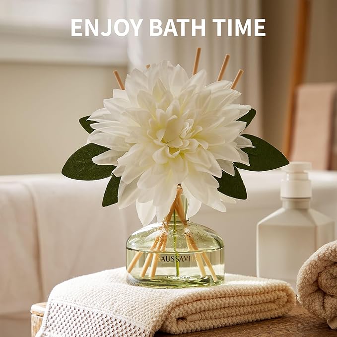 Reed Diffusers Set unfettered Dew Scent, Bathroom Floral Scent Diffuser, Reed Diffuser for 120 Days, Bathroom Diffuser with 7 Sticks, Office Desk Accessories, Bedroom Decor