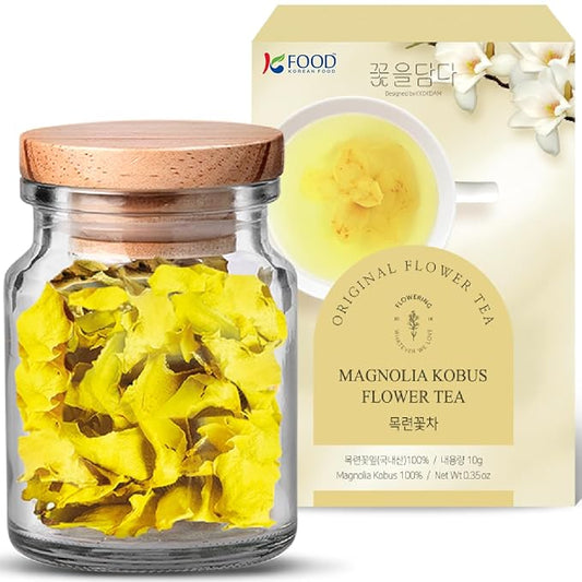 Korean Food, KKOKDAM Original Magnolia Flower Tea, Decaf Floral Blend, Fully Natural Flowers, No Caffeine, Sugar Free, Zero Calories, Made in Korea,10g