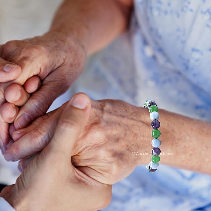 Natural Healing Crystal Bracelet for Women - Mens Bracelet Energy Balancing Gemstones Set - Adjustable Stone Bead Bracelet for Men and Women - Chakra Crystal Therapy Accessory, Meditation