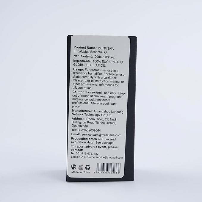 Eucalyptus Essential Oil, Premium Grade Pure Eucalyptus Oils 100ML, 100% Natural Aromatherapy Essential Oil for Shower, Hair, Skin, Diffuser, Massage, Candle, Soap, Bath Bombs Making