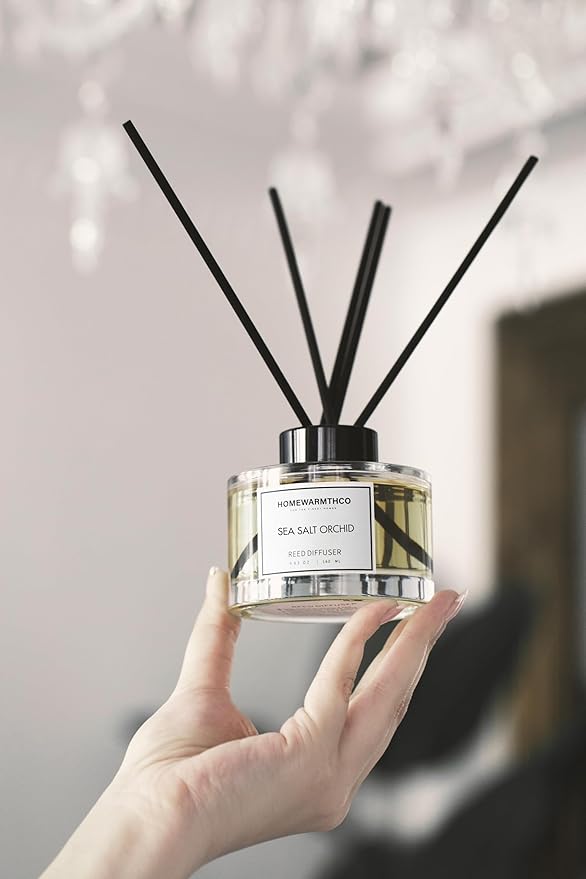 Sea Salt (Rose, Lily & Orchid) Reed Diffuser Set - Luxury Fragrance Reed Diffusers for Home, Office & Bathroom Décor -Long Lasting Scent Sticks Diffuser with Non-Toxic Oils (5.63 oz)