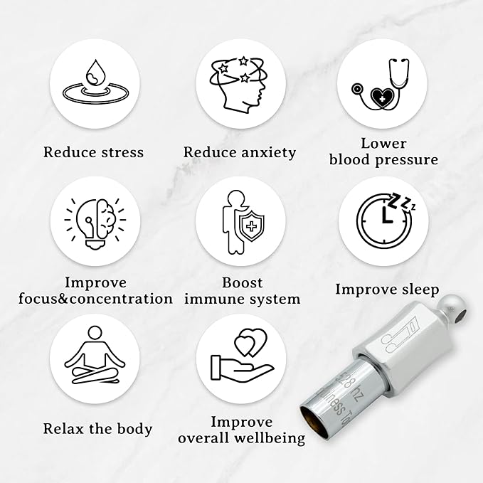 Anxiety Necklace 528 Hz Breathing Meditation Whistle Mindfulness Device for Stress Relief Calm Meditation Adjusting Breathing Anxiety Relief Necklace, Stress Relief Gift for Men Women