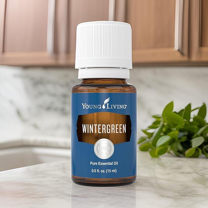 Wintergreen Pure Essential Oil 15ml by Young Living Essential Oil - Soothing Massage Oil - Experience a Refreshing and Invigorating Aura - Contains Cool & Minty Aroma