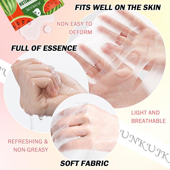 10PCS Hydrating Facial Sheet Mask,Moisturizing Face Masks Skincare Gift Set,Brighten Long Lasting Face Mask Skin Care & Facial Mask Kit for All Skin Types