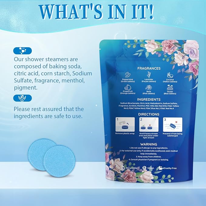 36-Pack Shower Steamers Aromatherapy, Shower Bath Bombs with Individually Wrapped, Variety Shower Tablets, Valentines Day Gifts for Her and Him, Birthday Presents for Women(2 Sets)