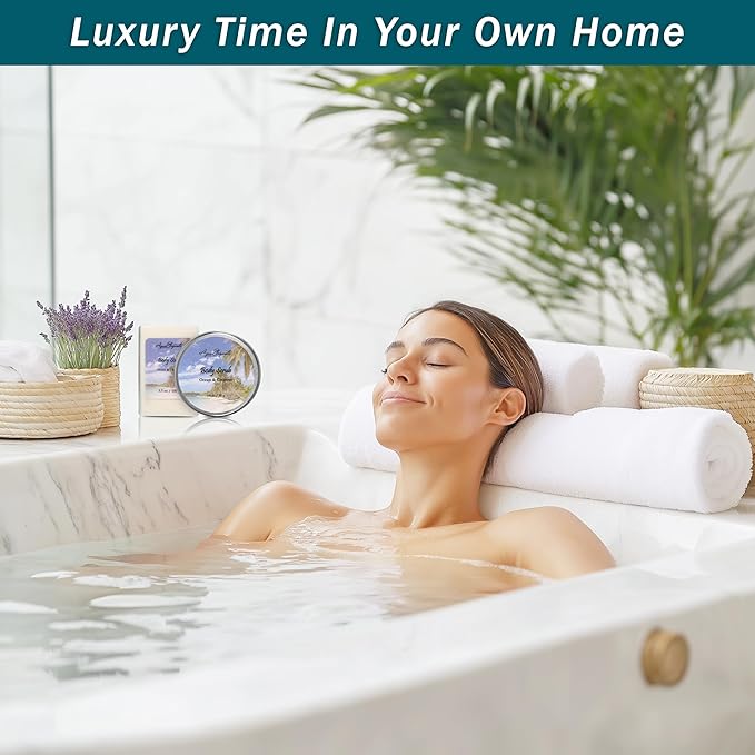 Spa Baskets For Women - Luxury Bath Set With Ocean & Coconut - Spa Kit Includes Wash, Bubble Bath, Lotion, Bath Salts, Body Scrub, Body Spray, Shower Puff, Bathbombs, Soap and Towel