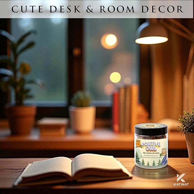 Positive Owl Jar, 60 Positive Affirmation Cards, Owls Relaxation Gifts, Coworker Gifts for Women, Great Gift for Boss, Teacher, Friends