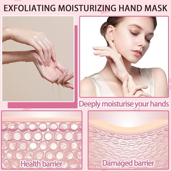 6PCS Hand Masks,Hydrating Hand Masks Moisturizing Gloves Overnight for Dry Cracked Hands,Daily Hand Care Hand Masks Gift Set for Women and Men C