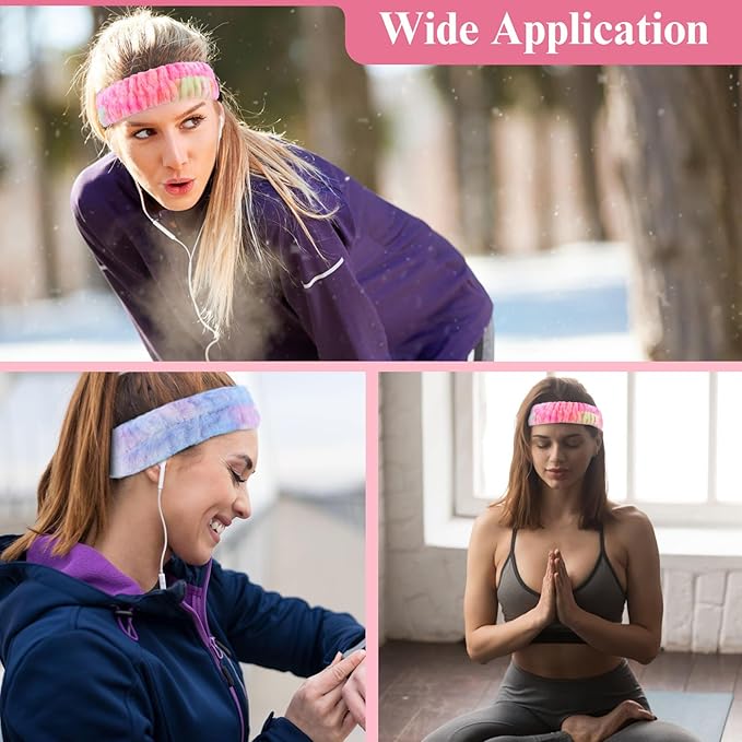 Headband for Washing Face, 2Pcs Spa and Makeup Headband, Microfiber Face wash Headbands for Facial Clean, Skincare Shower