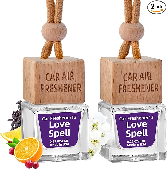 Car Air Freshener Hanging Diffuser – Long-Lasting Essential Oil Scent (Up to 60 Days) – Non-Toxic & Eco-Friendly – 2-Pack Auto Fresheners Made in USA