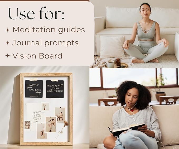 THE MINDFUL COLLECTIVE Positive Affirmation Cards for Women - 50 Daily Affirmations for Women. Motivational Mindfulness Cards, Inspirational Self Care Spiritual Gifts for Astrology, Zodiac