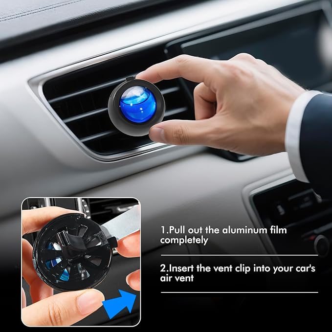 Car Air Freshener Vent Clips, Ocean Scent, 6 Pack, Long Lasting Scent Up to 180 Days, Car Fresheners