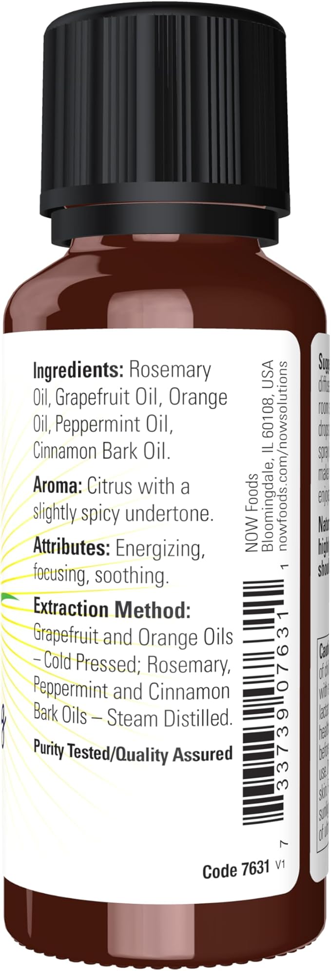 NOW Essential Oils, Good Morning Sunshine Aromatherapy Blend, Soothing Aromatherapy Scent, Blend of Pure Essential Oils, Vegan, Child Resistant Cap, 1-Ounce