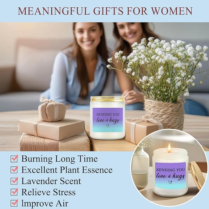Encourangement Inspirational Birthday Gifts for Women, Friendship Thank You Gifts for Women, Mom Friends Sister Christmas Wine Tumbler Makeup Bag Scented Candle Bracelet Basket