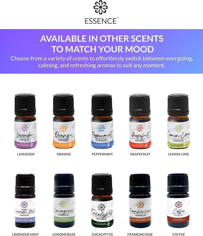 Essence Lavander Mint Essential Oil – 100% Pure & Therapeutic Grade – Perfect for Aromatherapy, Diffusers & Recharging Essence Nasal Diffuser Rings – Natural Stress & Mood Support (5mL)