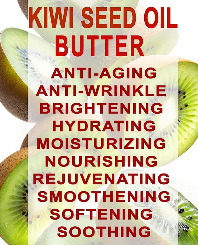 Botanical Beauty KIWI SEED OIL BUTTER RAW VIRGIN UNREFINED Cold Pressed for Face, Body, Hair, Nails, Skin, Hands, Rich in vitamin E, Vitamin C (4 Fl Oz)