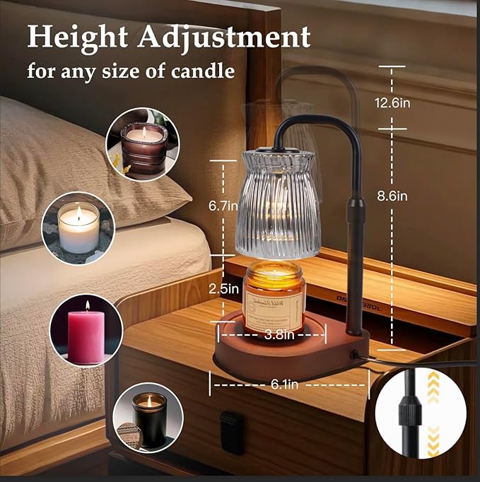 Shering Candle Warmer Lamp with Timer Dimmable, Gift Box, Gifts for Her, Birthday Gifts for Women, House Warming Gift New Home Decor, Wax Melt Warmer for Scented Jar Candles