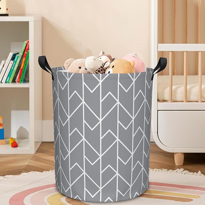 Laundry Basket Abstract Geometric Laundry Basket Oxford Cloth Laundry Hamper Large Storage Baskets Toy Organizer Tote Bag For Bedroom Clothes Bathroom 17.3(H) x16.5(D) Inch