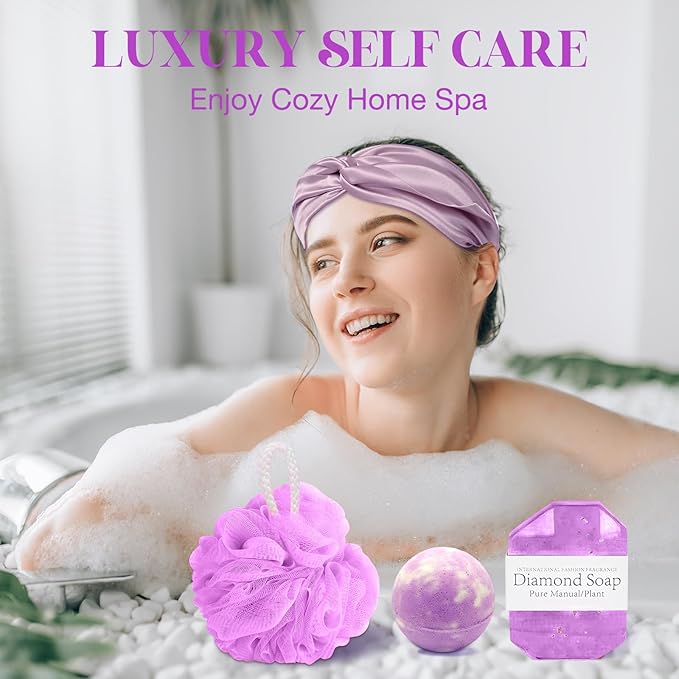 Birthday Gifts for Women - Self Care Gifts, Get Well Soon Gifts for Women, Unique Relaxing Spa Gifts Basket with Flannel Blanket, Tumbler, Socks, Soap & Candle, for Grandma Sister Mom, Wife, Her