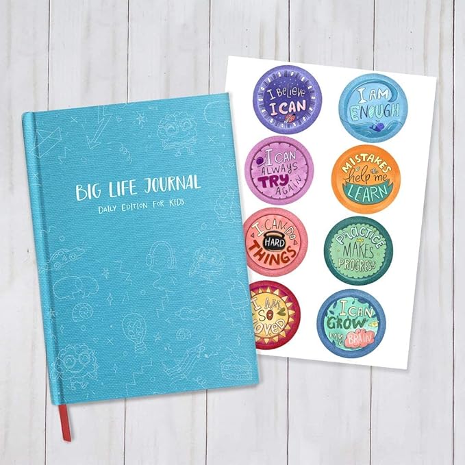 Big Life Journal - Daily Journal for Kids - A Growth Mindset Workbook for Children – Interactive Journal and Goal Planner for Kids – Daily Guided Journal for Children, Blue