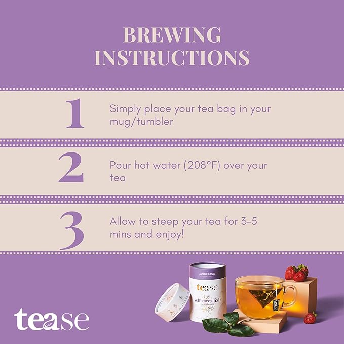 Tease Tea Moringa Wellness Tea - Self Care Elixir Herbal Tea, Digestive Health and Wellness Decaffeinated Tea Made with Moringa, Strawberry, Oranges, and Cinnamon for a Calm and Better Mind and Spirit