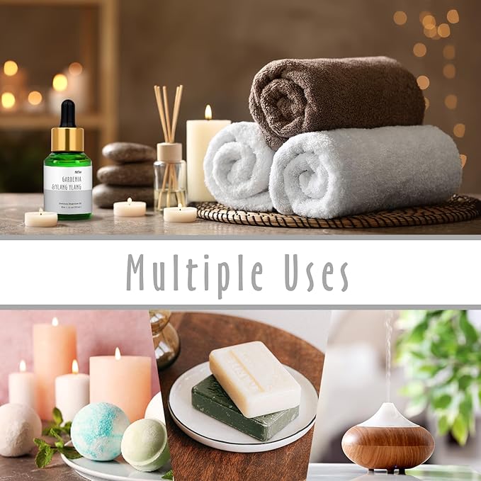 Gardenia &Ylang Ylang Fragrance Oil, MitFlor 30ml Aromatherapy Essential Oil, Premium Fragrance Oil for Soap & Candle Making, Floral Scent for Diffusers for Home