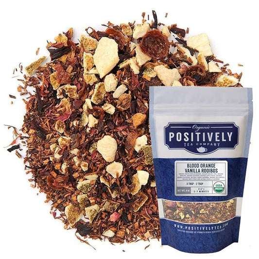 Organic Positively Tea Company, Blood Orange Vanilla Rooibos Tea, Loose Leaf, 4 Ounce