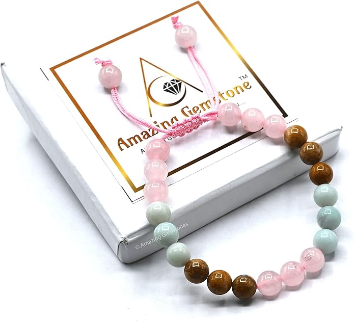 Natural Healing Crystal Bracelet for Women - Mens Bracelet Energy Balancing Gemstones Set - Adjustable Stone Bead Bracelet for Men and Women - Chakra Crystal Therapy Accessory, Meditation