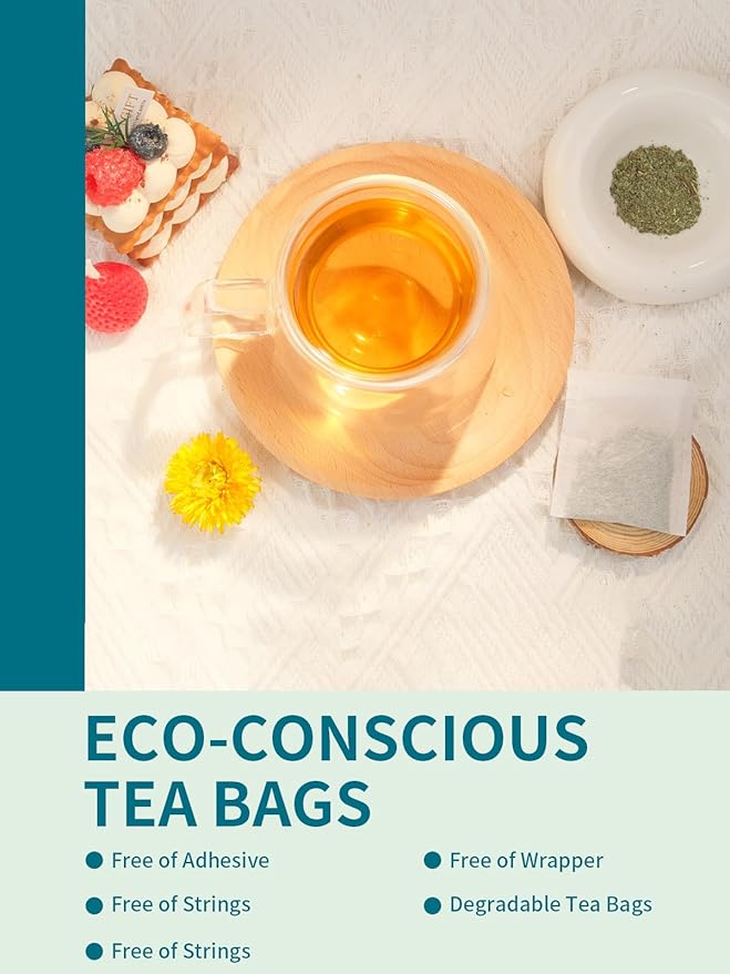 TeeLux Lemon Balm Tea Bags, Pure & Natural Lemon Balm Herbal Tea, Lemony & Citrusy Flavor, Caffeine Free, 100 Count