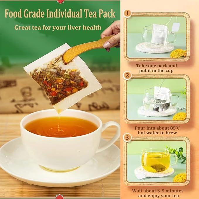 Daily Liver Care Tea, 18 Flavors Liver Tea with 18 Different Herbs for Better Liver, Natural Herbal Tea for Liver (2 Boxes 60 Bags)