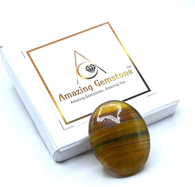 Amazing Gemstone Fluorite Crystals and Healing Stones - Large Palm Stone Crystals Piedra - Crystal for Good Luck, Balanced Positive Energy, Meditation - Unique Stocking Stuffers, Gifts for Women, Men