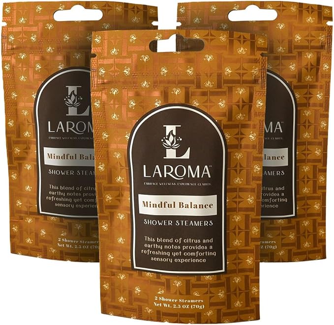 Laroma Shower Steamers, Hand-Crafted in The USA, Mindful Balance Scent, 6 Steamers in a Single Scent