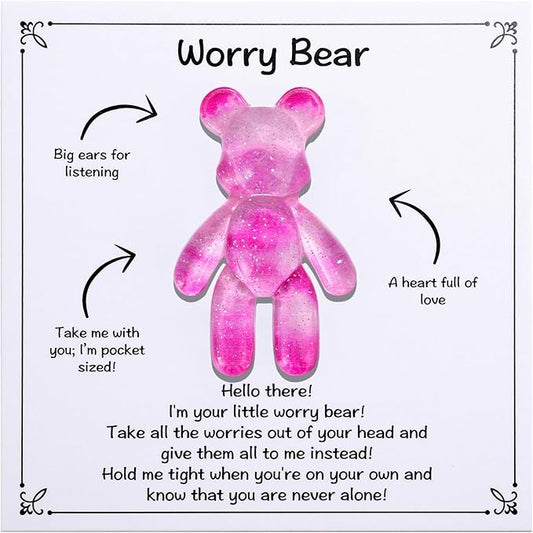Pocket Bear Hug, Anxiety Relief Gifts for Men Women, Mental Health Positivity Gift, Autism Fidget Gifts, Stress Relief Gift for Her, Back to School Reminder of Comfort, Galaxy Pink