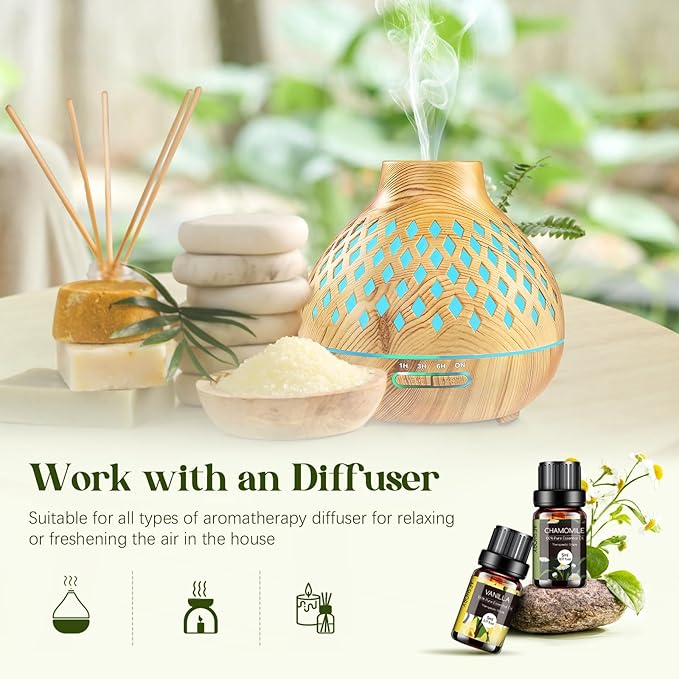 Essential Oils Set - 26x5ml Pure Aromatherapy Essential Oils Kit for Diffuser, Massage, Skin & Hair Care, Candle Making - Lavender, Tea Tree, Eucalyptus, Sandalwood, Peppermint, Rosemary, Lemongrass