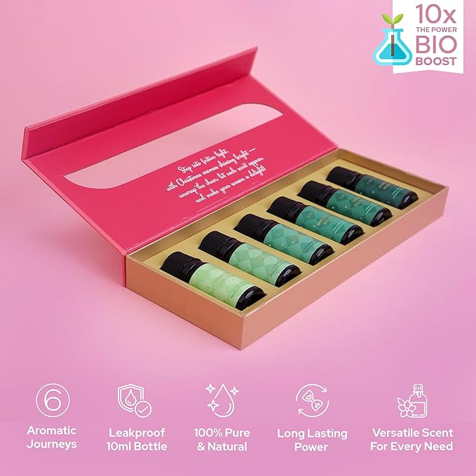 Carnatia Christmas Aroma Oil Set – 6 Cozy & Uplifting Scents for Diffusers, Relaxation & a Warm, Inviting Atmosphere | Festive Essential Oils for Home & Holiday Gifting!