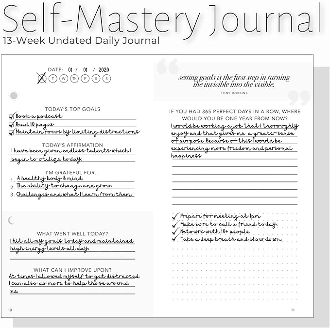 Self-Mastery Journal for Men - Gratitude Journals – 5 Minute Journal - Reflection Manifestation Journals for Mindfulness – Self Care Journal – Goal/Guided Gratitude Journal for Women & Men
