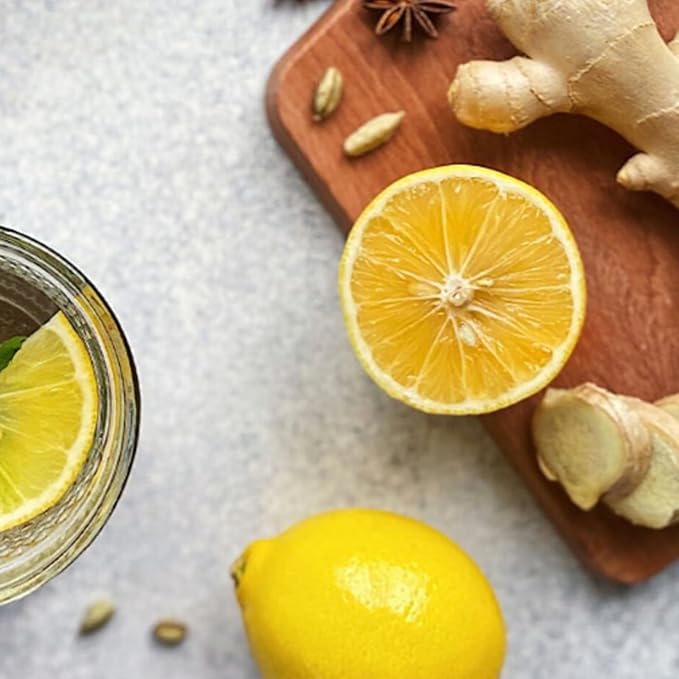 110g/3.9Oz Lemon Ginger Tea Bags, 50 Teabags - Pleasantly Spicy & Warming - Non-GMO - Caffeine-free