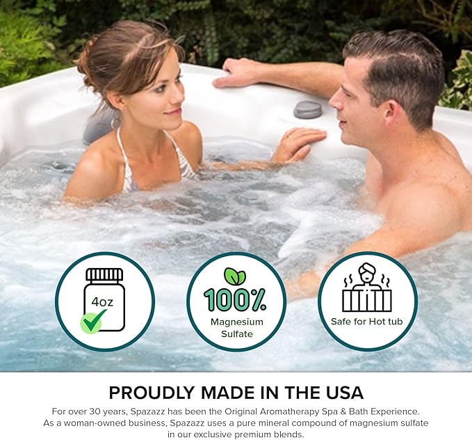 Spazazz Hot Tub Aromatherapy Full Body Hemp Soak Collection Sampler Pack - 4oz 1000 mg Hemp Spa Aromatherapy Hot Tub Bath Salt Crystals 4 Pack: Release 22, Reset 06, Unwind 17, Ignite 09