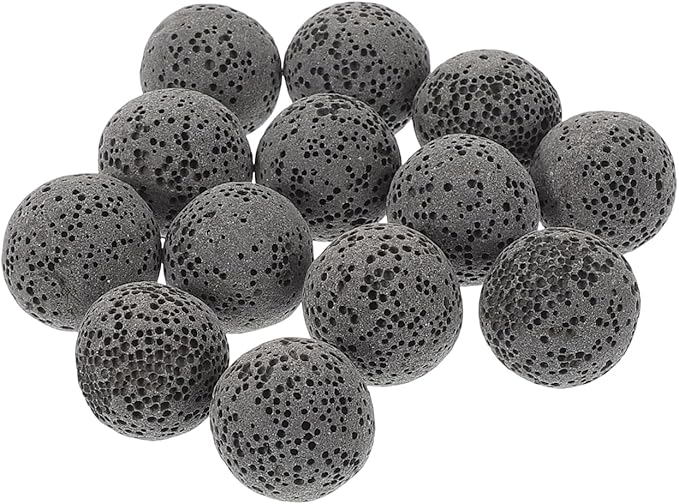 Baluue 20pcs Natural Volcanic Rock Essential Oil Diffuser Stones, 0.62 Inch Grey Aromatherapy Essential Oil Diffuser Stones for Home, Office