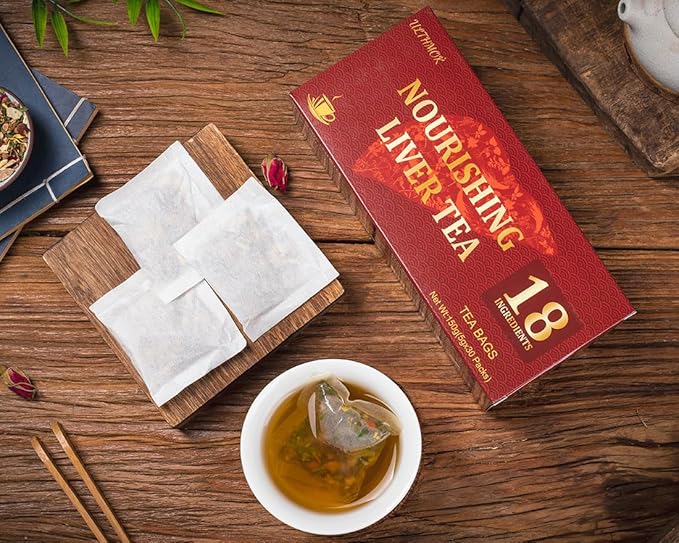 Premium Liver Detox Tea,30 Tea Bags /5.3 Oz, Nourishing Liver with 18 Natural Herb Ingredients, Traditional Chinese Liver Cleanse Tea, for Liver Detox & Liver Protection Hebal Chinese Tea 排毒茶.