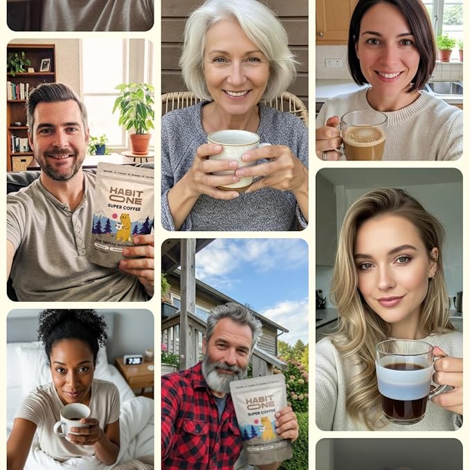 HabitONE Organic Instant Mushroom Coffee Arabica – Lion’s Mane, Cordyceps, Reishi, Chaga – Alpha-GPC & L-Tyrosine, B12 & B3 – Better Energy, Focus, Digestion & Immunity – Made in USA – 30 Servings