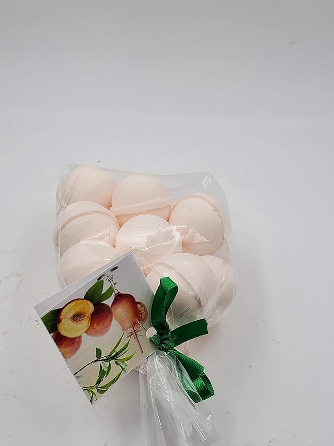 Spa Pure Peach Bath Bombs: Georgia Peach Bath Bomb Fizzies (14) 1 oz Each with Shea Butter, Ultra Moisturizing...Great for Dry Skin (Georgia Peach)
