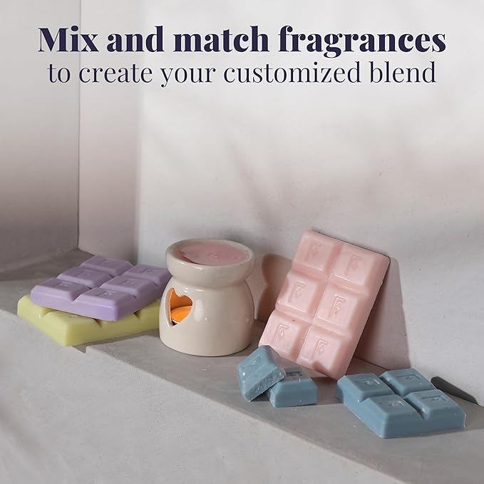 Folkulture Wax Melts or Wax Cubes | Set of 5 Scented Wax Melts for Warmer | 30 pc 100% Natural Soy and Palm Wax-Melt for Gifts for her | Orange, Balsam Cedarwood, Green Tea, Rose