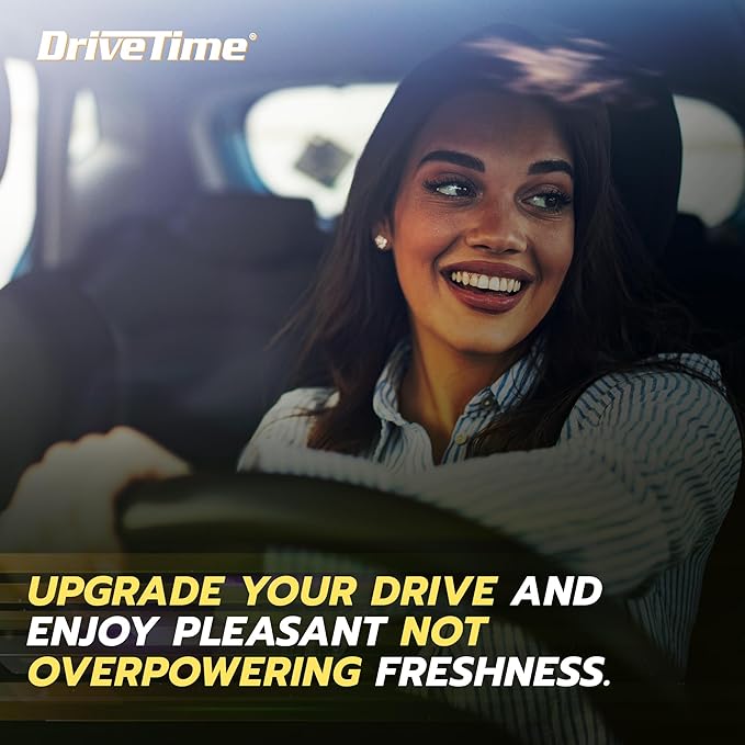 Drive Time Reusable 12V Plug-in Car Air Freshener – Power Fresh, Auto Shut-Off, Plug-In Convenience, No Batteries Needed – Includes 4 Scent Bars for Up to 30 Days of Freshness – Citrus Sky